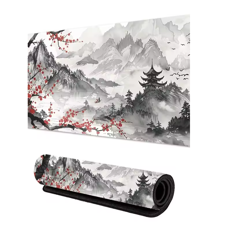 White Sakura Scenery Mousepad