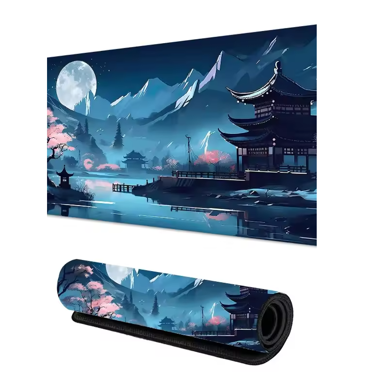 Blue Sakura Scenery Mousepad