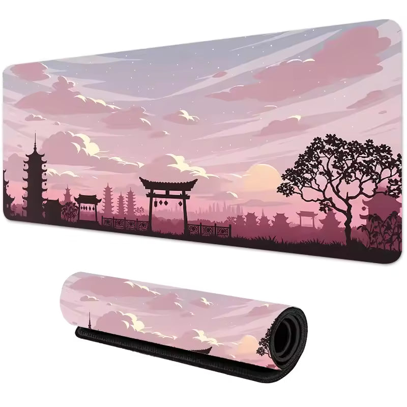 Light Pink Sakura Scenery Mousepad