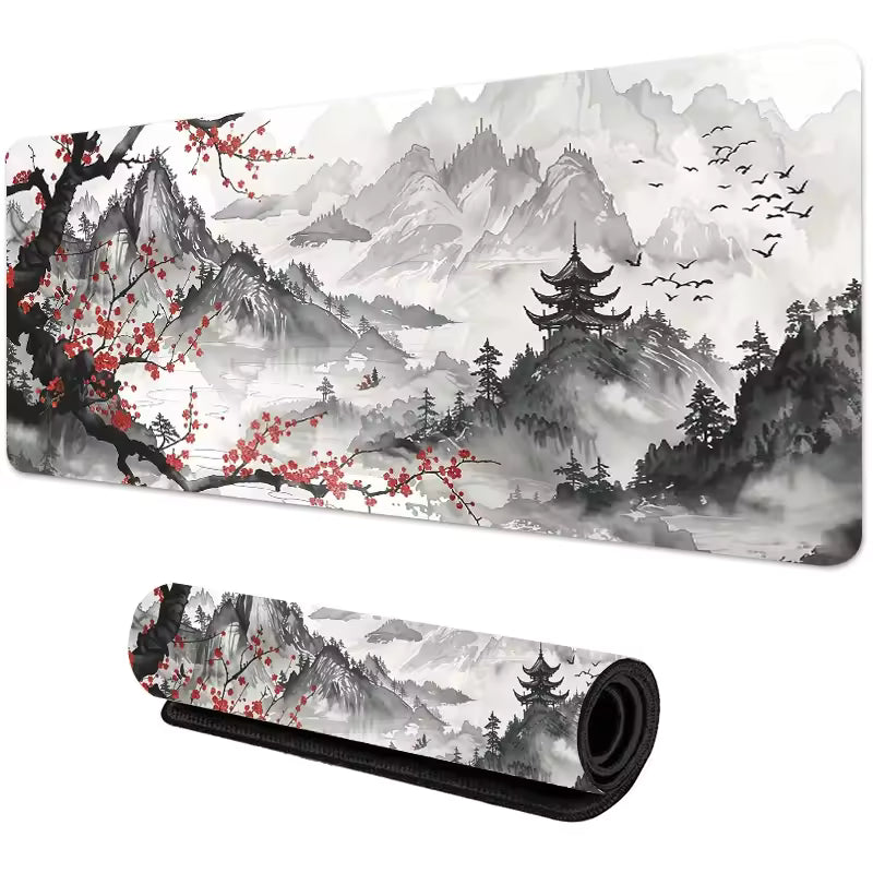 White Sakura Scenery Mousepad