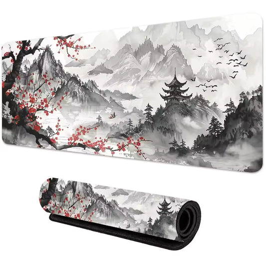 White Sakura Scenery Mousepad