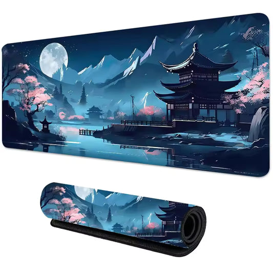 Blue Sakura Scenery Mousepad