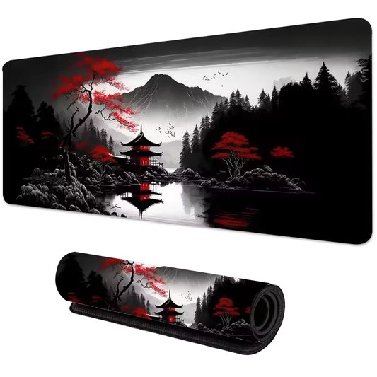 Red Sakura Scenery Mousepad